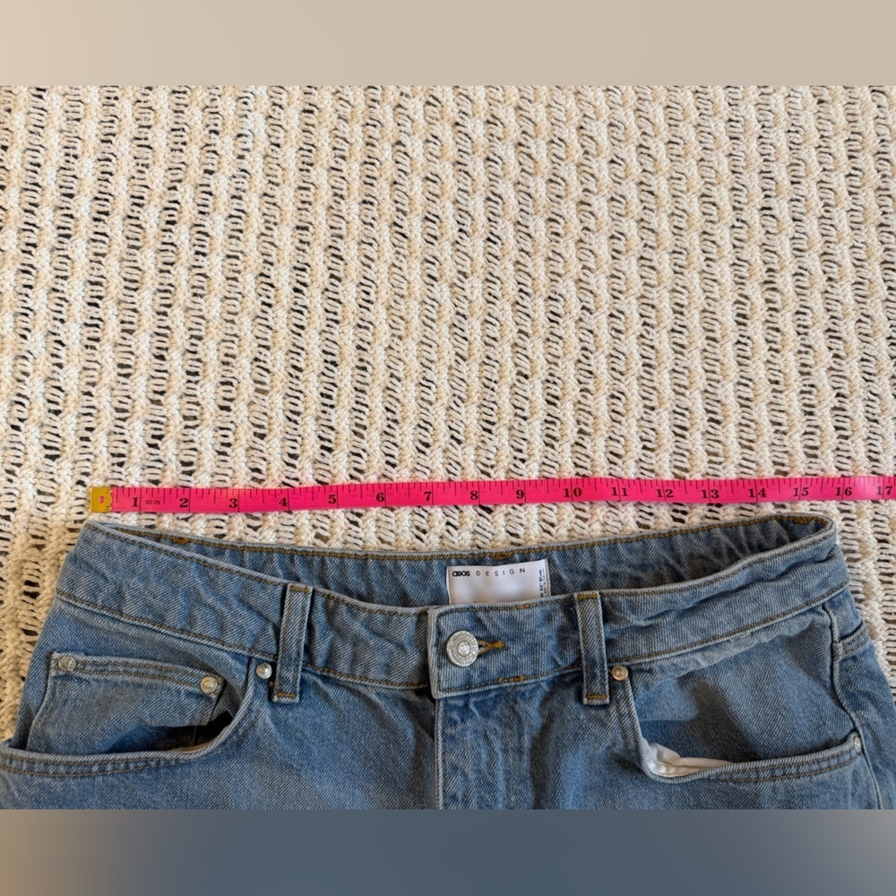 ASOS Light Blue Distressed Knee Midrise Jogger Ankle Denim Jeans Womens 32x30 - Picture 9 of 11
